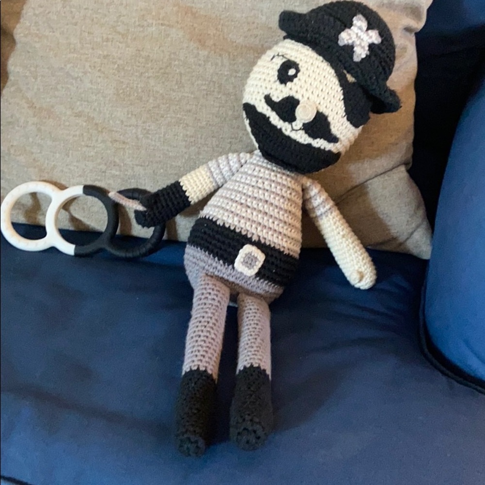 Knitted Pirate Plush with teether